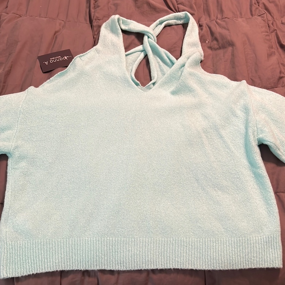 Peach Love Cold Shoulder Racerback sweater
